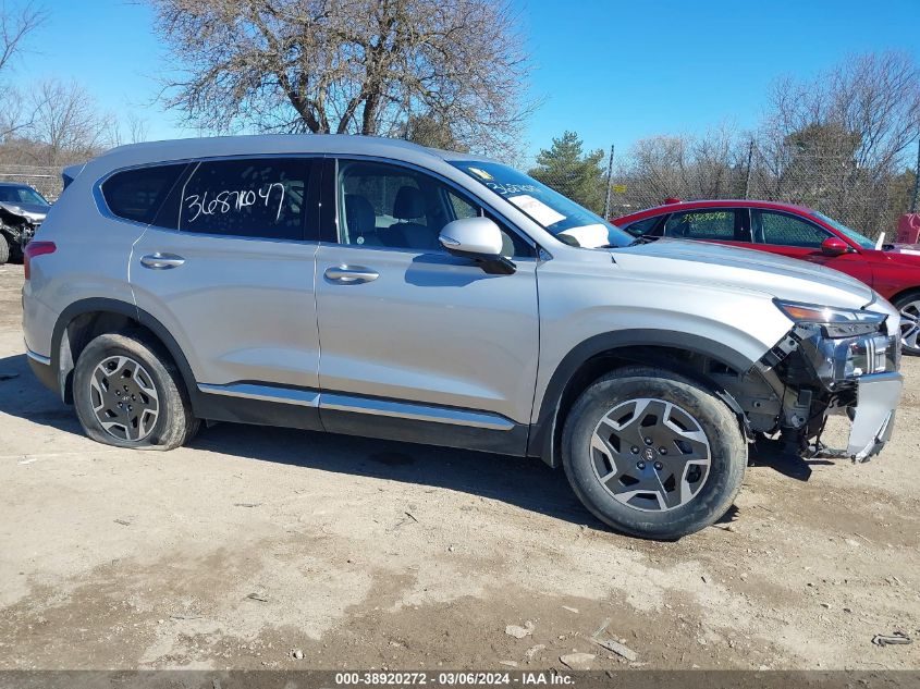 KM8S2DA15MU005870 2021 Hyundai Santa Fe Hybrid Blue