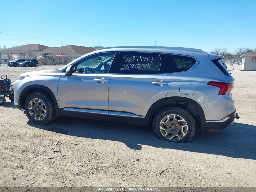 KM8S2DA15MU005870 2021 Hyundai Santa Fe Hybrid Blue