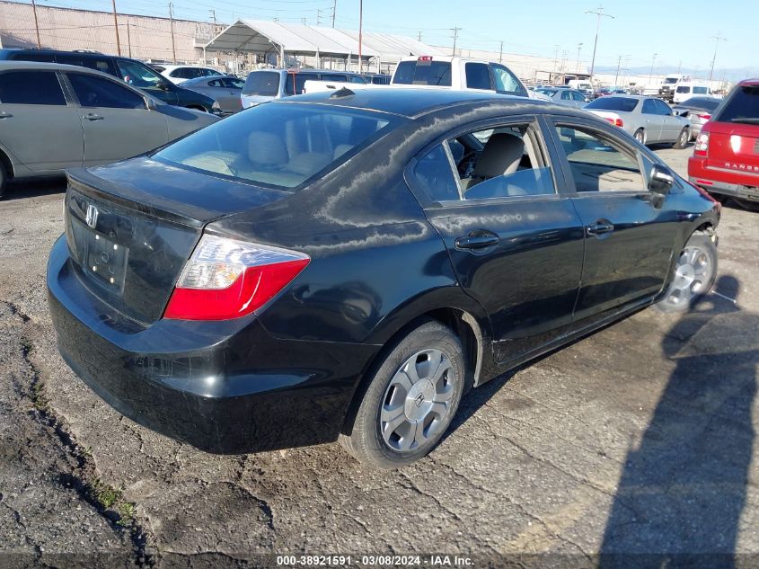 2012 Honda Civic Hybrid VIN: JHMFB4F34CS005352 Lot: 38921591