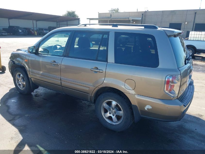 2008 Honda Pilot Ex-L VIN: 5FNYF18608B021623 Lot: 38921822