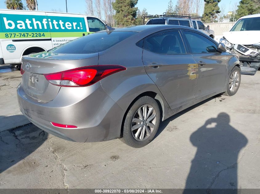 2014 Hyundai Elantra Se VIN: 5NPDH4AE2EH485392 Lot: 38922070