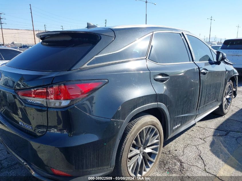 2020 Lexus Rx 450H F Sport Performance VIN: 2T2YGMDA7LC04942 Lot: 38922509