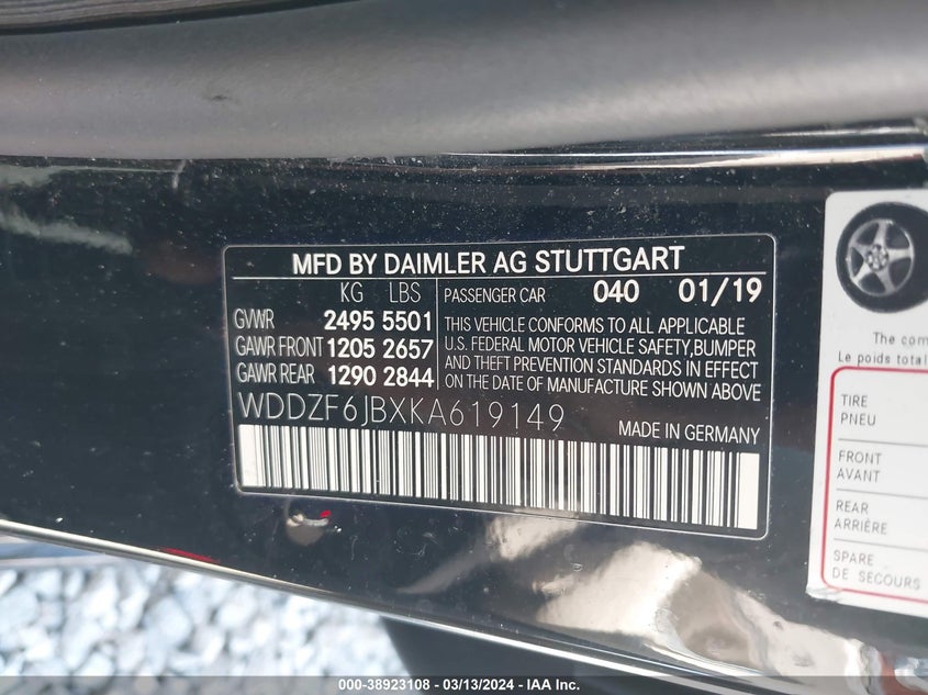 2019 MERCEDES-BENZ E 450 4MATIC - WDDZF6JBXKA619149