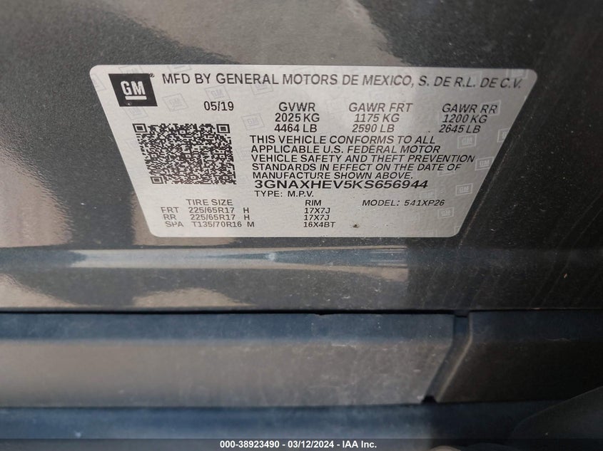 2019 CHEVROLET EQUINOX LS - 3GNAXHEV5KS656944