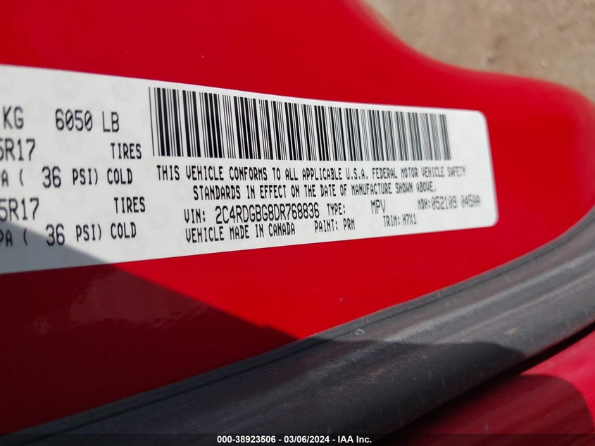 2013 DODGE GRAND CARAVAN SE - 2C4RDGBG8DR768836