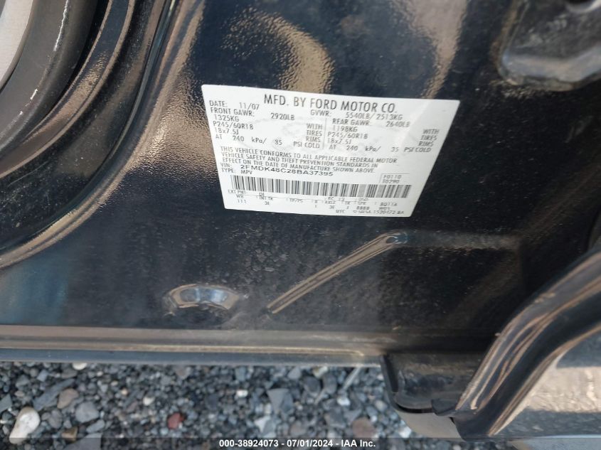 2FMDK48C28BA37395 2008 Ford Edge Sel