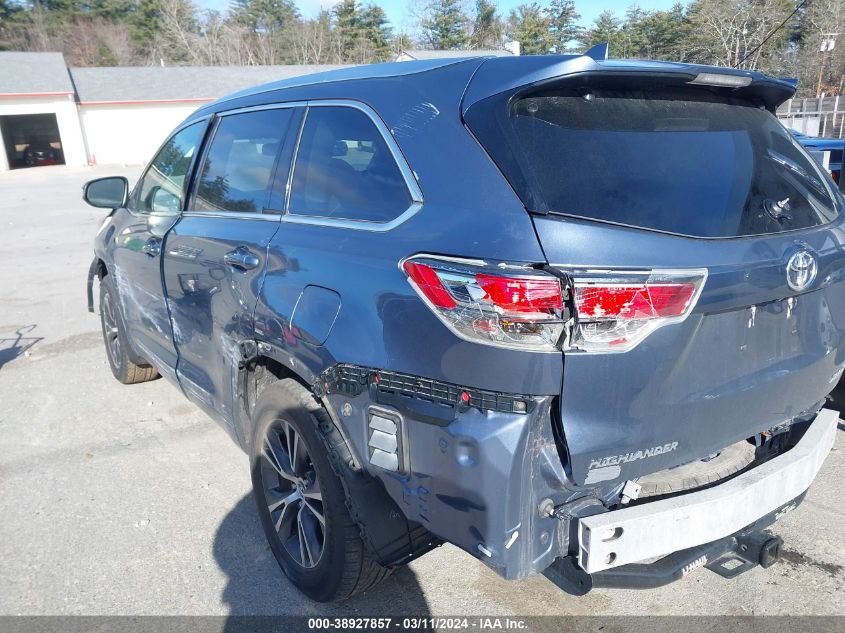 2016 Toyota Highlander Xle V6 VIN: 5TDJKRFH9GS311417 Lot: 38927857