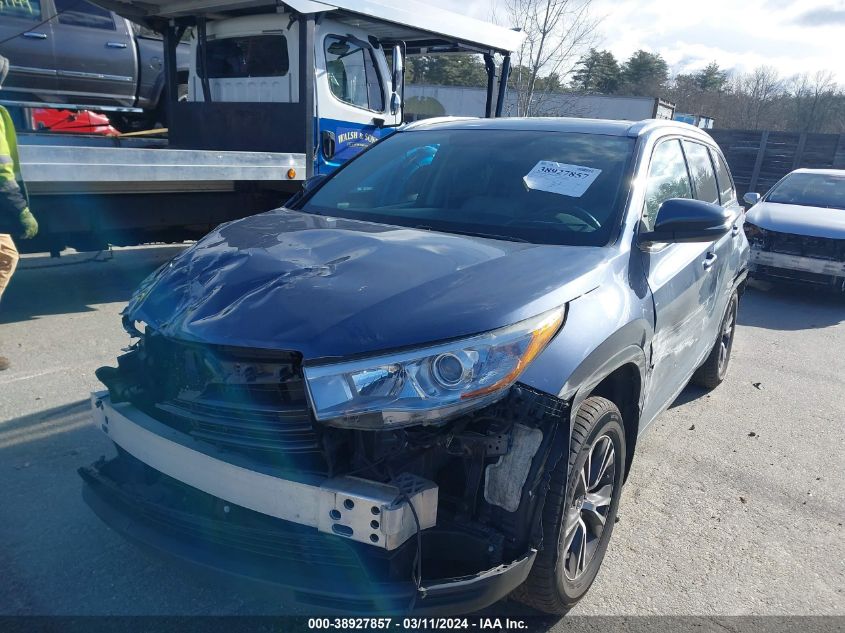 2016 Toyota Highlander Xle V6 VIN: 5TDJKRFH9GS311417 Lot: 38927857