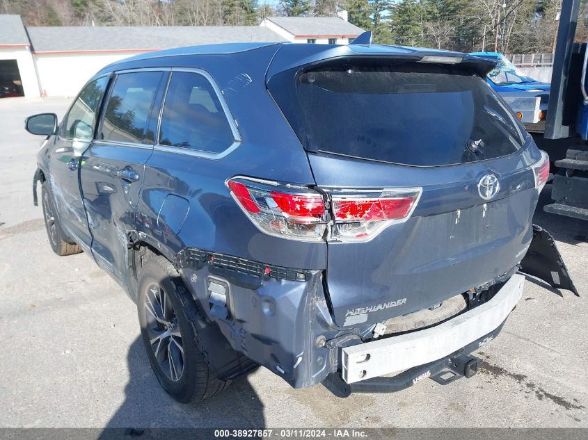 2016 Toyota Highlander Xle V6 VIN: 5TDJKRFH9GS311417 Lot: 38927857