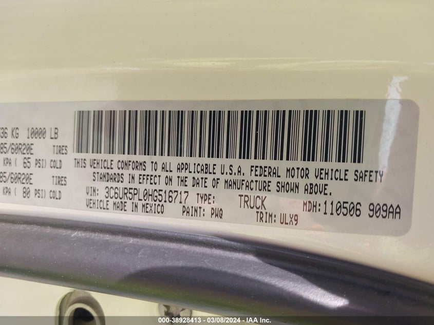 2017 RAM 2500 LIMITED MEGA CAB 4X4 6'4 BOX - 3C6UR5PL0HG516717