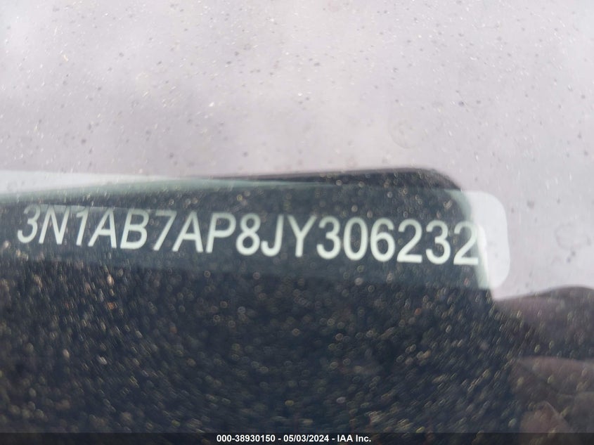 2018 Nissan Sentra Sv VIN: 3N1AB7AP8JY306232 Lot: 38930150