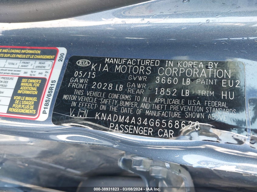 2016 KIA RIO LX - KNADM4A34G6568620
