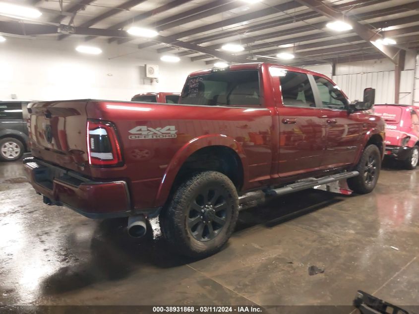 2020 Ram 2500 Laramie 4X4 6'4 Box VIN: 3C6UR5FL0LG280998 Lot: 38931868