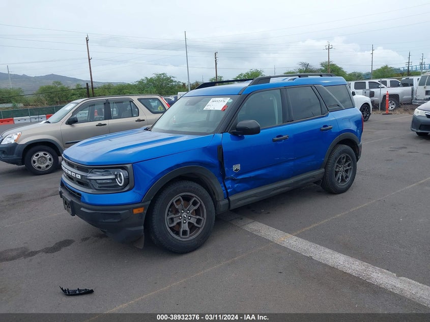 2022 Ford Bronco Sport Big Bend VIN: 3FMCR9B6XNRD25332 Lot: 38932376