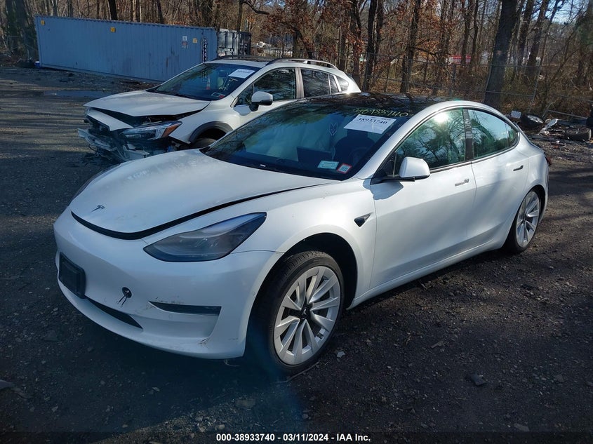 VIN 5YJ3E1EB9NF130284 2022 TESLA MODEL 3