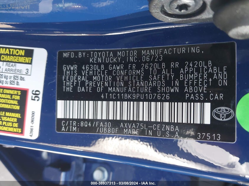 2023 TOYOTA CAMRY LE - 4T1C11BK9PU107626