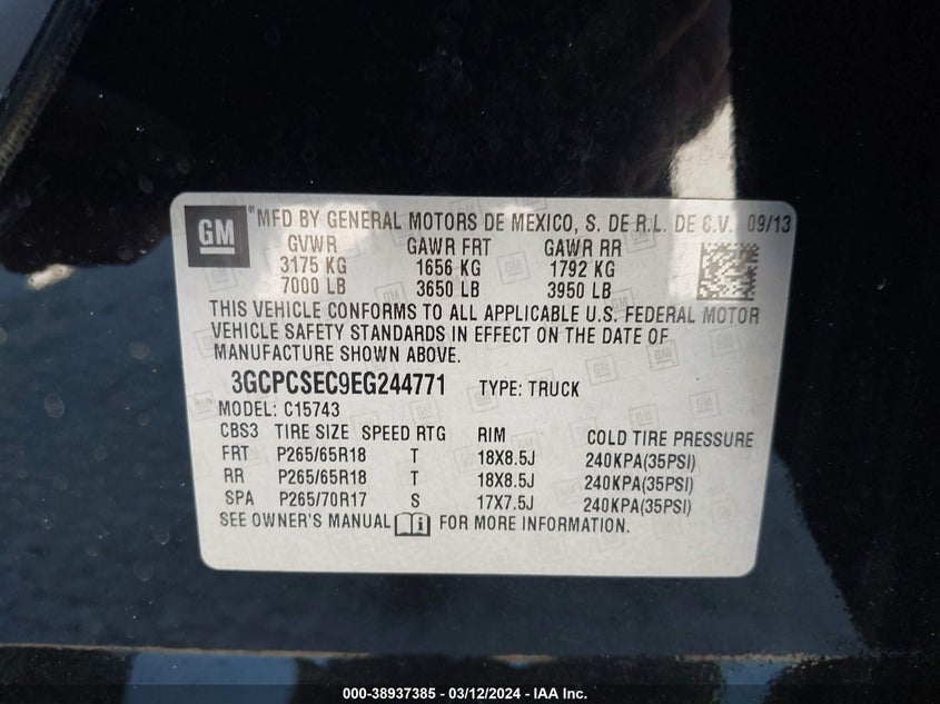 2014 CHEVROLET SILVERADO 1500 2LZ - 3GCPCSEC9EG244771