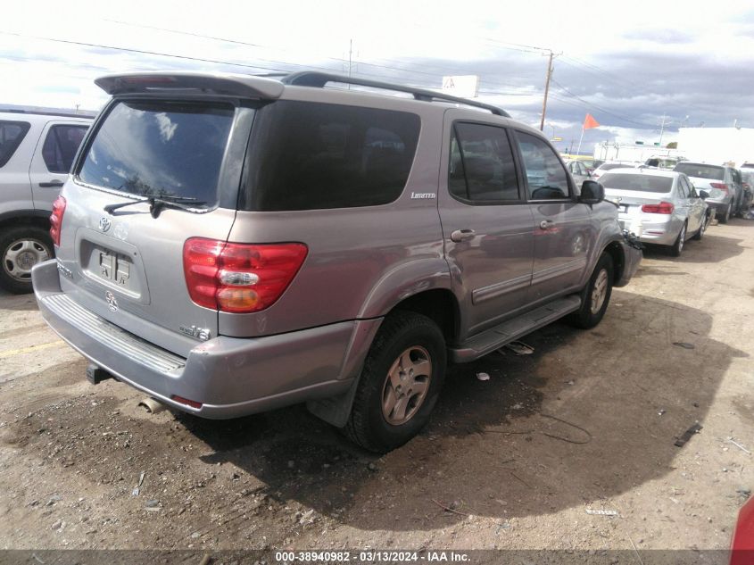 2001 Toyota Sequoia Limited V8 VIN: 5TDZT38A91S016029 Lot: 38940982