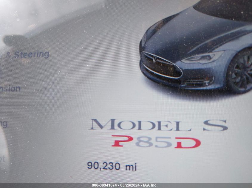 2014 Tesla Model S P85D VIN: 5YJSA1H24EFP66159 Lot: 38941674