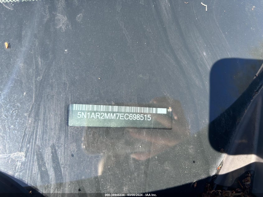 2014 NISSAN PATHFINDER SL 5N1AR2MM7EC698515