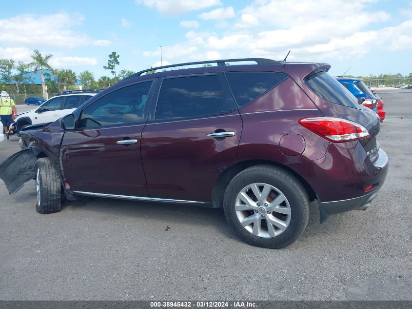 2013 Nissan Murano Sl VIN: JN8AZ1MU7DW202550 Lot: 38945432