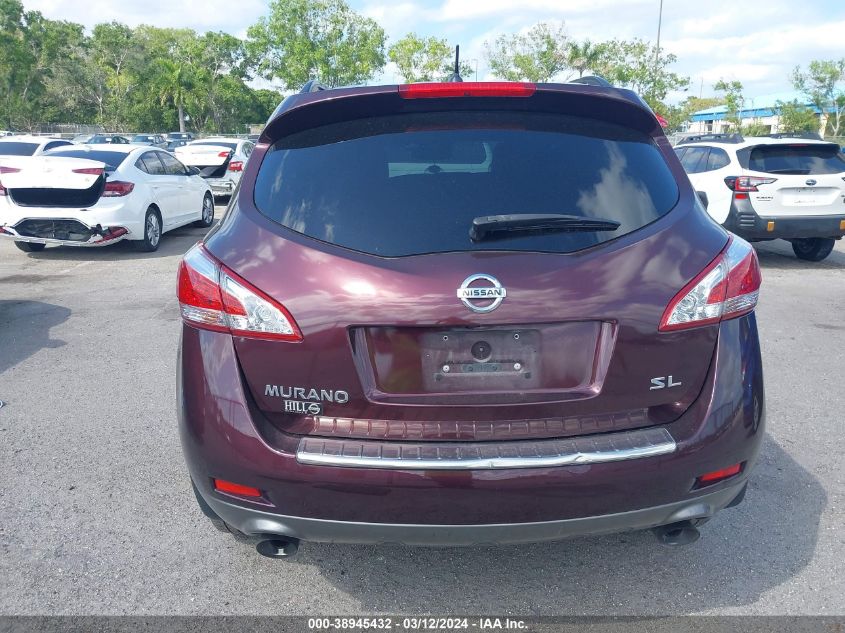 2013 Nissan Murano Sl VIN: JN8AZ1MU7DW202550 Lot: 38945432