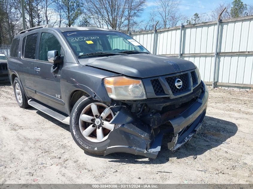 2009 Nissan Armada Se VIN: 5N1AA08D59N603725 Lot: 38949386