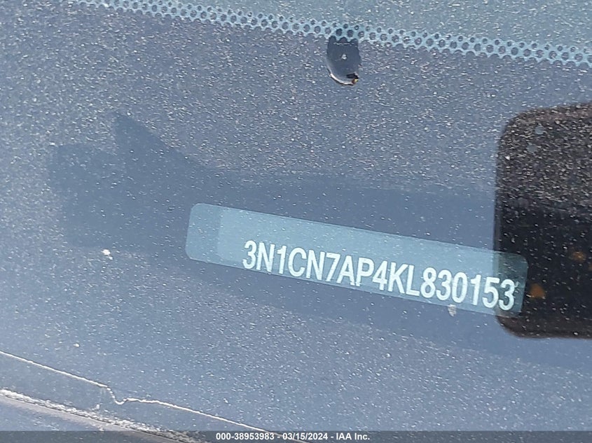 2019 NISSAN VERSA 1.6 SV - 3N1CN7AP4KL830153