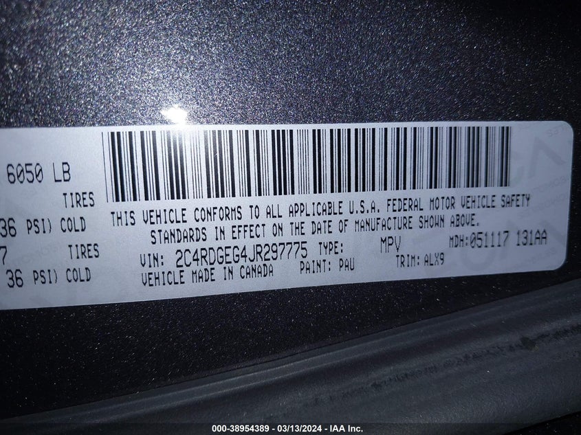 2018 DODGE GRAND CARAVAN GT - 2C4RDGEG4JR297775