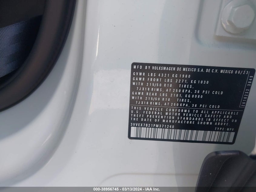 2023 VOLKSWAGEN TAOS 1.5T SE - 3VVEX7B21PM371248