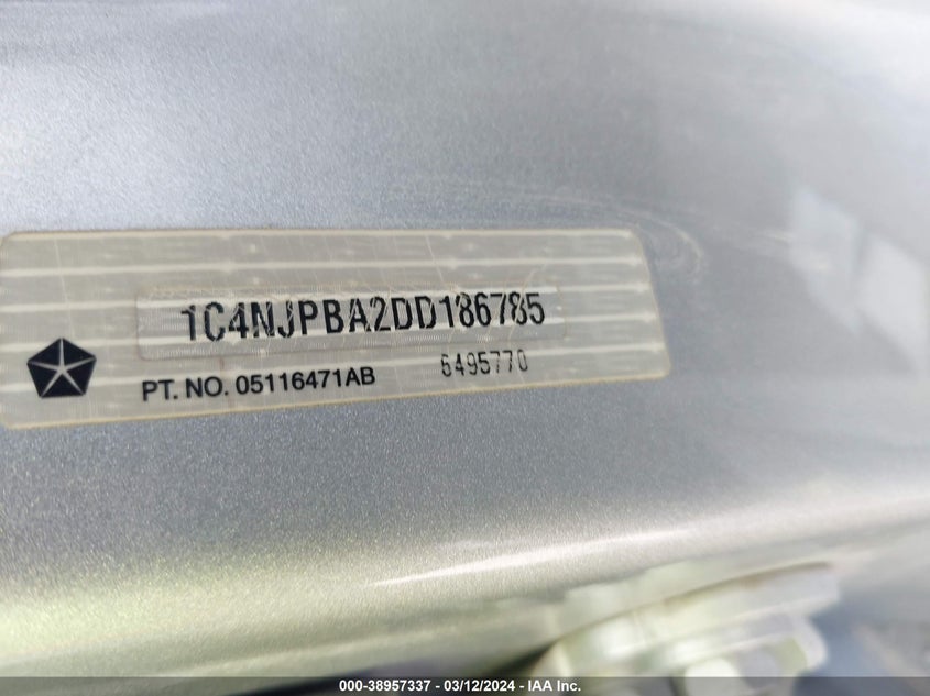 2013 JEEP PATRIOT SPORT - 1C4NJPBA2DD186785