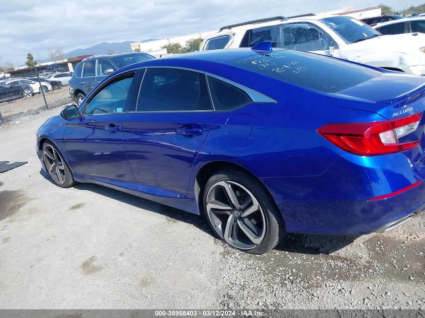 VIN 1HGCV1F31KA100905 2019 HONDA ACCORD SPORT