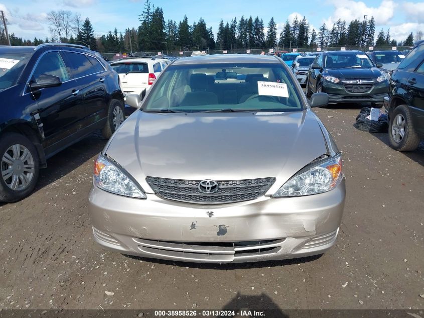 2002 Toyota Camry Le VIN: JTDBE32K220073366 Lot: 38958526