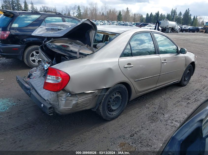 2002 Toyota Camry Le VIN: JTDBE32K220073366 Lot: 38958526