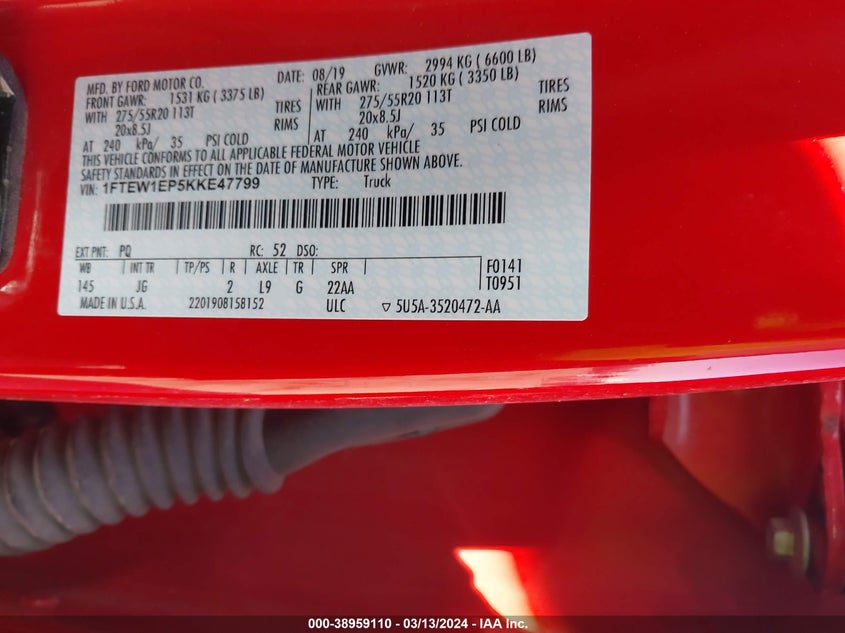 2019 FORD F-150 SUPERCREW - 1FTEW1EP5KKE47799