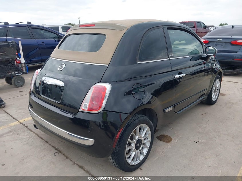 2012 Fiat 500C Lounge VIN: 3C3CFFER0CT347958 Lot: 38959131