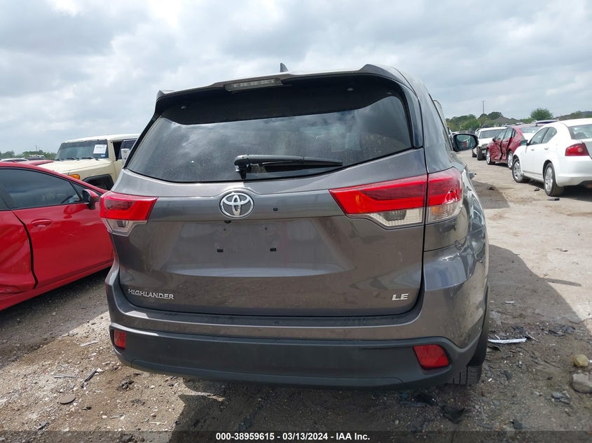 2019 TOYOTA HIGHLANDER VIN: 5TDZZRFH2KS324632