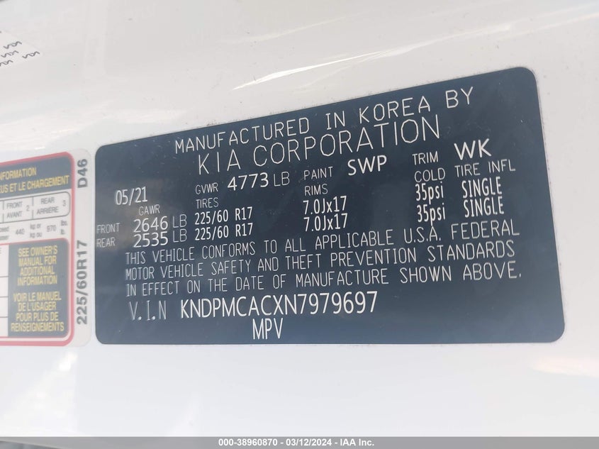 2022 KIA SPORTAGE LX - KNDPMCACXN7979697