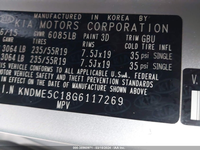 2016 KIA SEDONA SX LUXURY - KNDME5C18G6117269