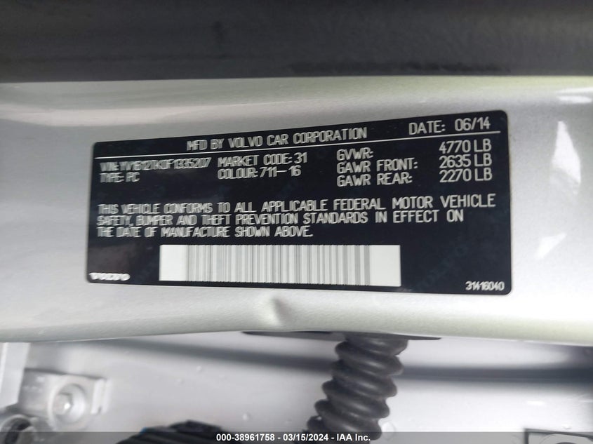 2015 VOLVO S60 T5 PREMIER - YV1612TK0F1335207