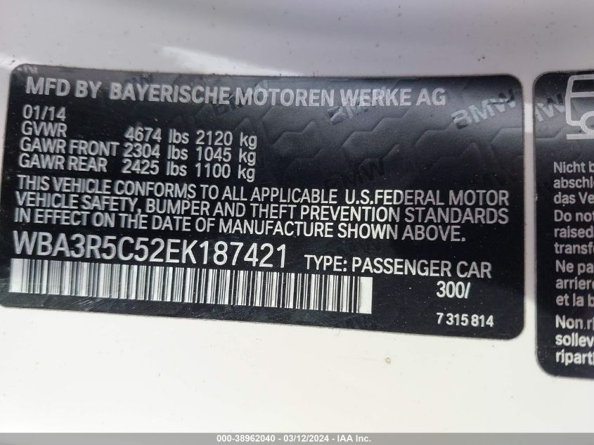 WBA3R5C52EK187421 2014 BMW 435I xDrive