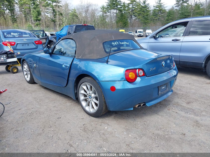 2003 BMW Z4 2.5I VIN: 4USBT33403LR60447 Lot: 38964081