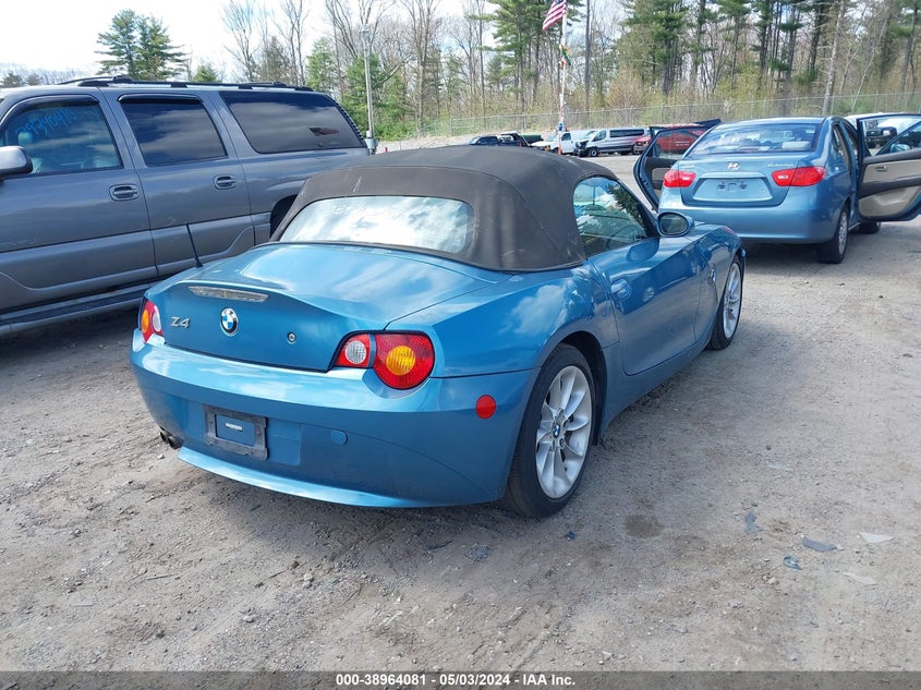 2003 BMW Z4 2.5I VIN: 4USBT33403LR60447 Lot: 38964081
