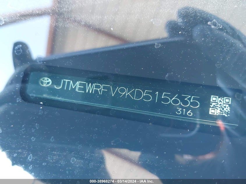 VIN JTMEWRFV9KD515635 2019 TOYOTA RAV4 HYBRID XSE