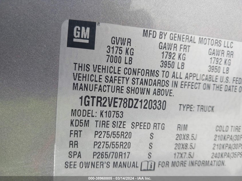 2013 GMC SIERRA 1500 SLE - 1GTR2VE78DZ120330