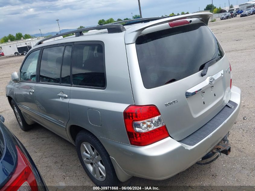 2006 Toyota Highlander Hybrid Limited V6 VIN: JTEDW21A160004520 Lot: 40240234