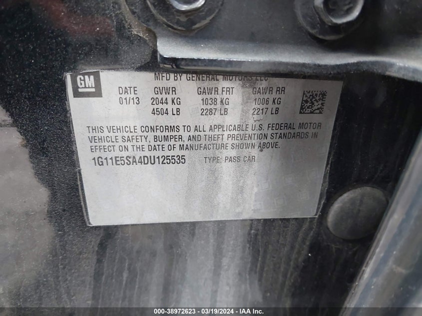 2013 CHEVROLET MALIBU 2LT - 1G11E5SA4DU125535