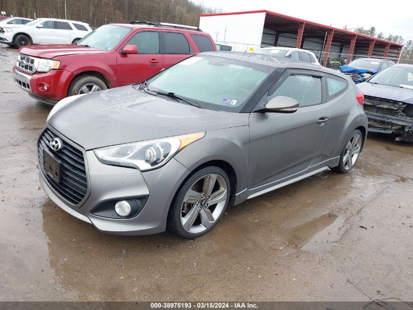 2013 Hyundai Veloster Turbo W/Black VIN: KMHTC6AE8DU173163 Lot: 38975193