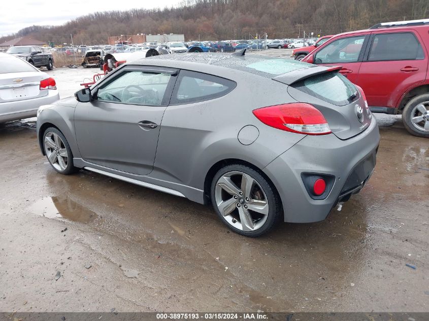 2013 Hyundai Veloster Turbo W/Black VIN: KMHTC6AE8DU173163 Lot: 38975193