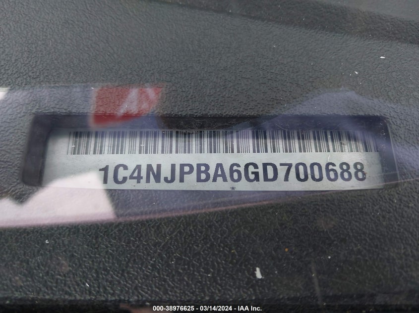 2016 JEEP PATRIOT SPORT - 1C4NJPBA6GD700688